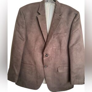 Men’s Ralph Lauren brown faux suede jacket sz 42s dress it up or wear it casual